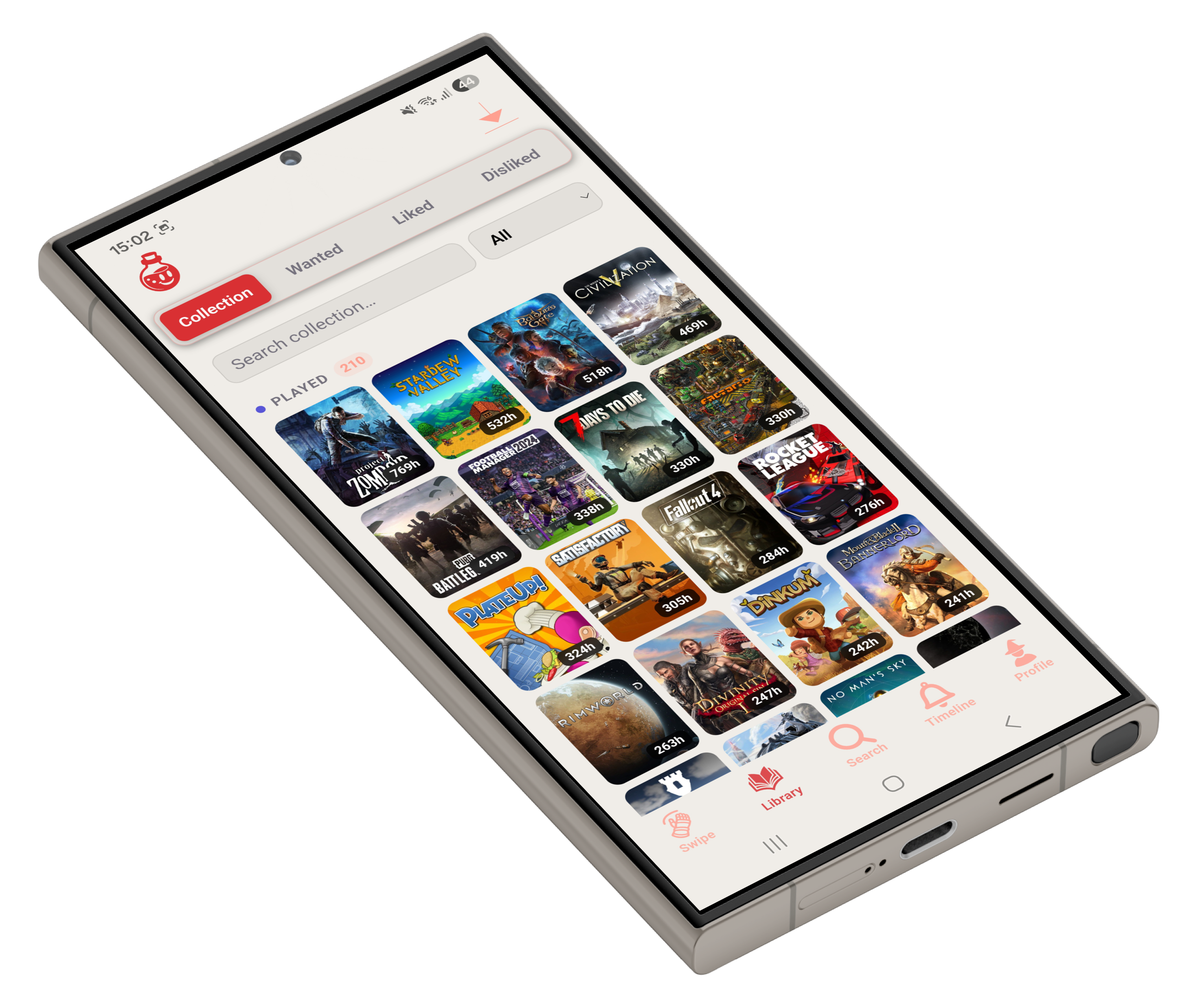 Library collection screen