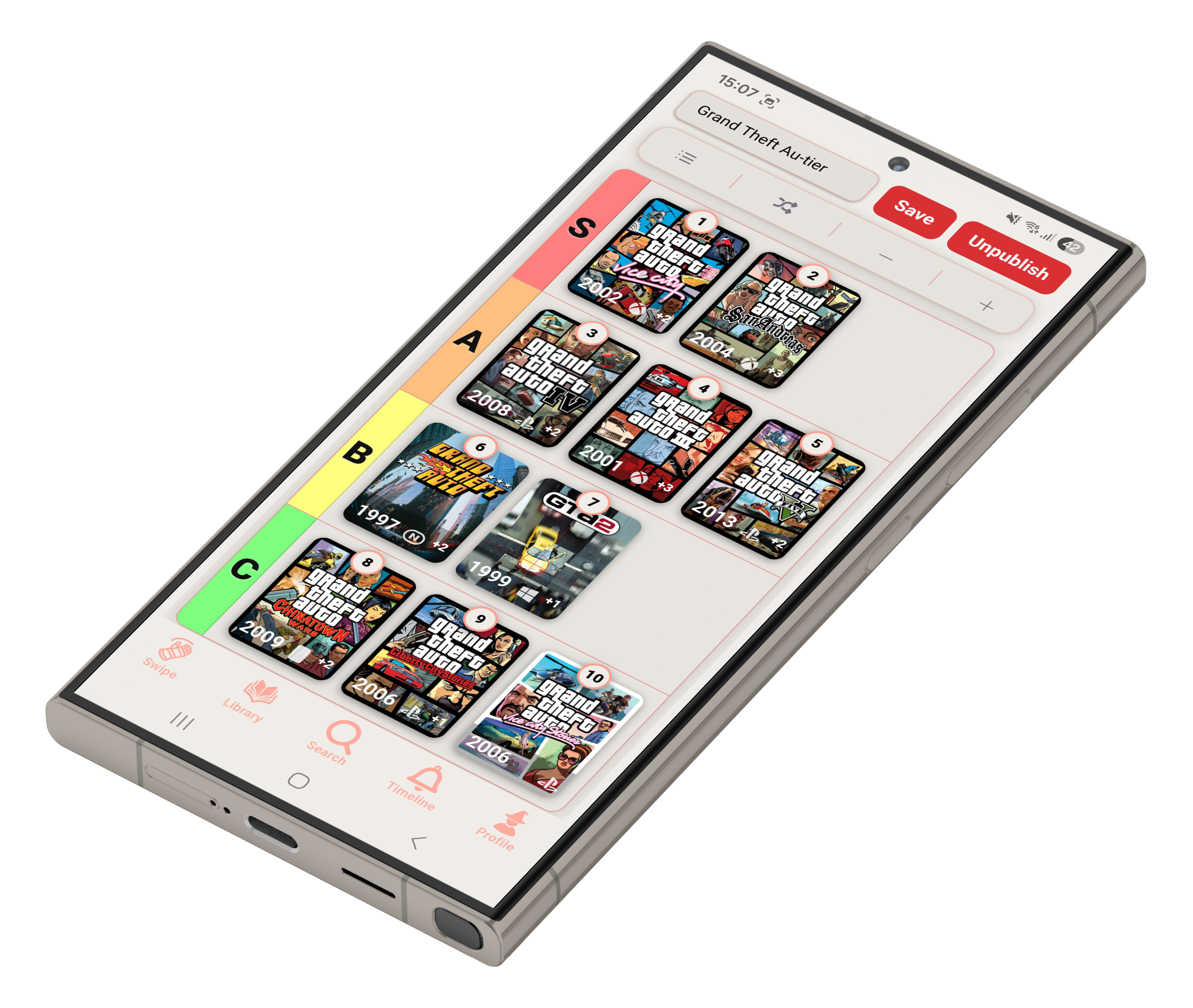 Lists screen