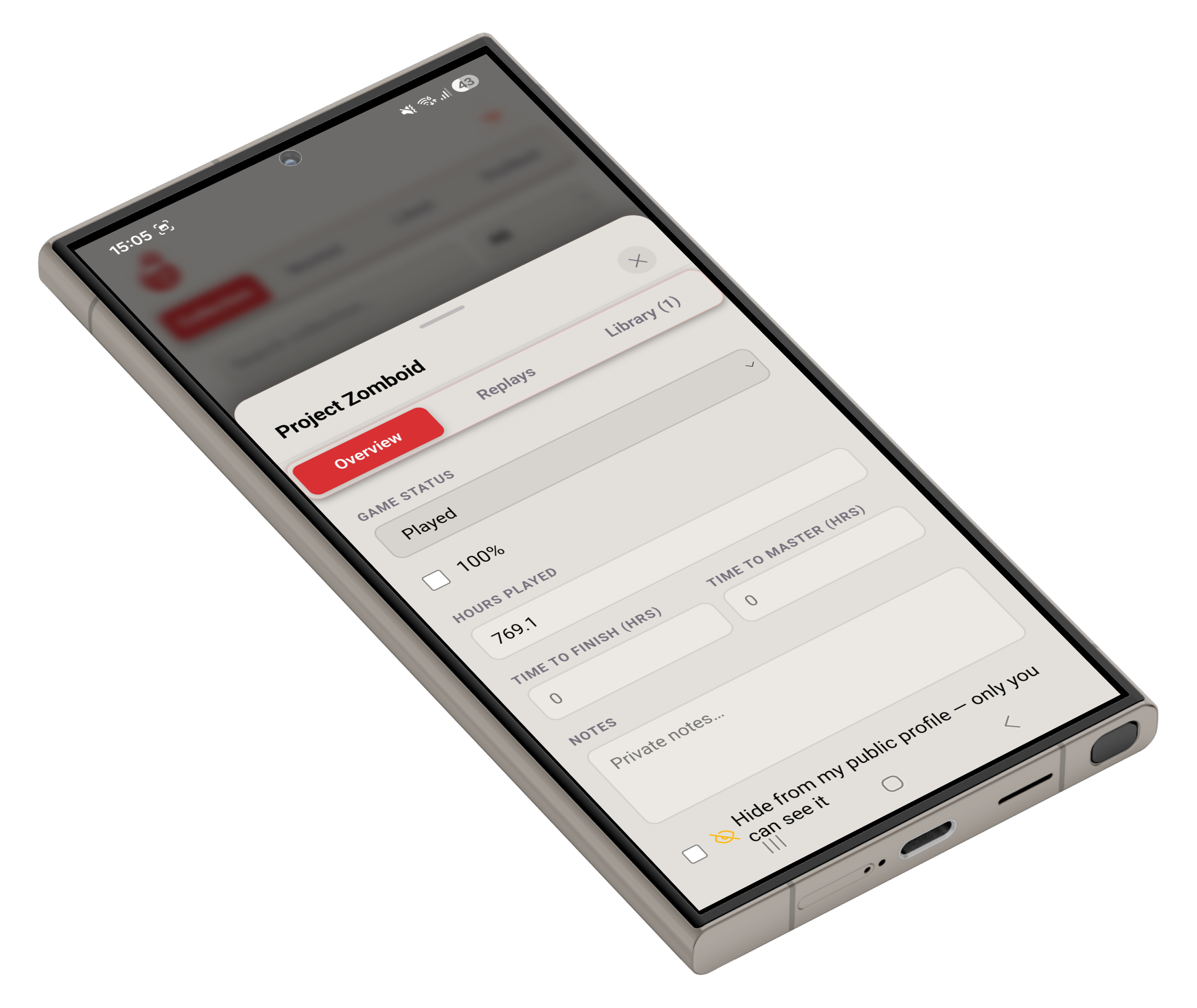 Play journal screen