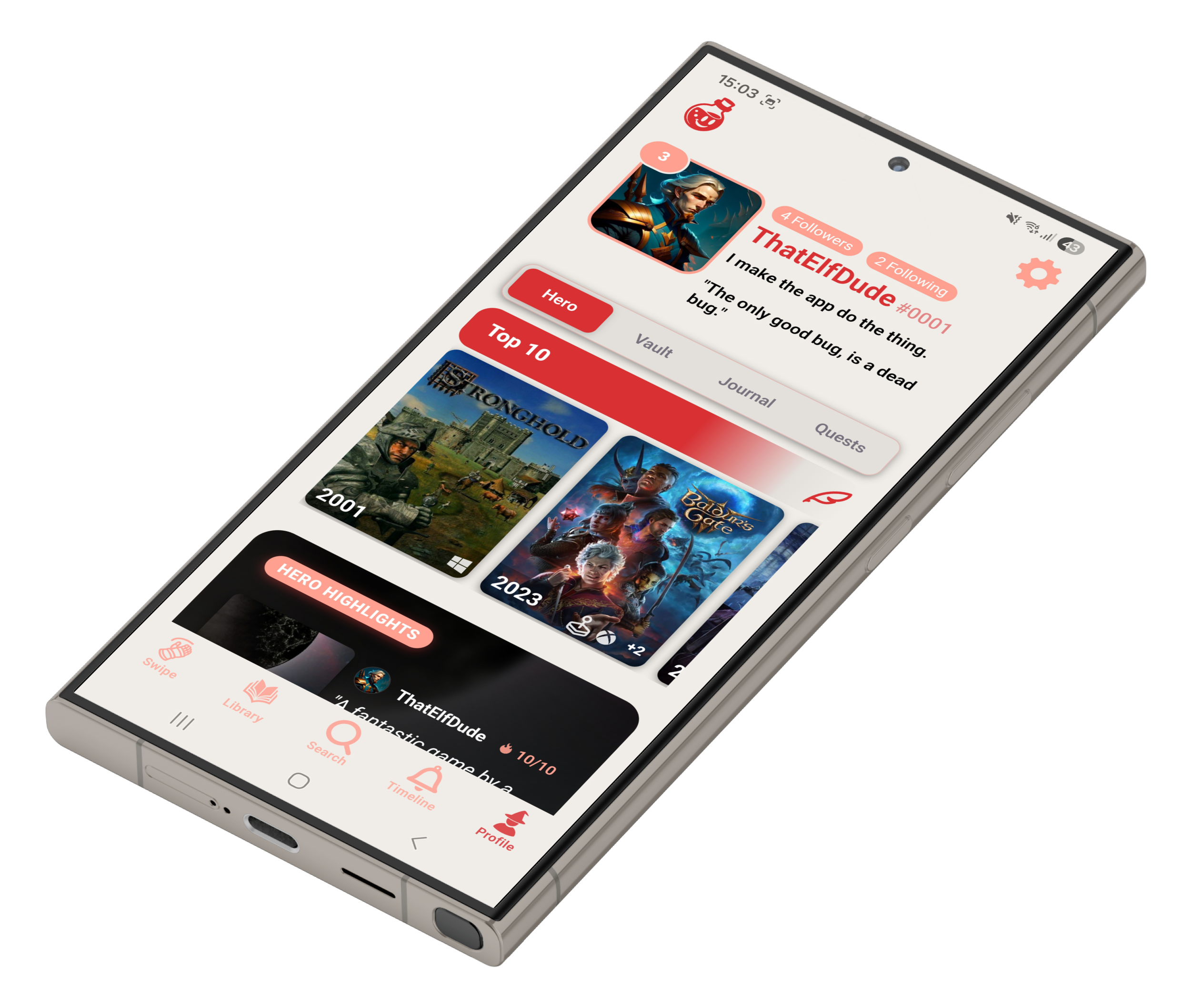 Profile screen